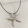 Metallic Ocean Series Brass Starfish Pendant Long Necklaces CS0607-2-2