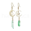 Moon & Star Brass Dangle Earrings EJEW-JE05460-3