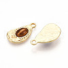 Teardrop Alloy Resin Pendants PALLOY-N177-07G-2
