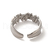 304 Stainless Steel Open Cuff Ring RJEW-C068-03C-P-3