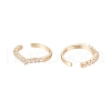 Brass Micro Pave Cubic Zirconia Cuff Earrings EJEW-G270-01G-4