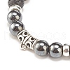 Natural Lava Rock & Synthetic Hematite Stretch Bracelet with Alloy Tube Beaded BJEW-JB08319-02-5