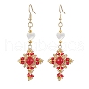 Natural Mixed Stone & Glass Seed Beads Dangle Earrings for Women EJEW-MZ00213-4