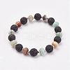 Natural Amazonite & Lava Rock Stretch Bracelets BJEW-JB03071-05-1