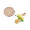 Glass & Acrylic & Shell Pearl Flower Pendant Decorations HJEW-MZ00209-06-3