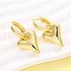 Heart Brass Hoop Earrings EJEW-D322-12G-01-2