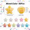 SUNNYCLUE 60Pcs UV Plating Iridescent Acrylic Beads MACR-SC0001-52-2