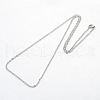 Unisex Casual Style 304 Stainless Steel Cable Chain Necklaces STAS-O037-45P-2