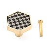 Hexagon with Grid Pattern Brass Box Handles & Knobs DIY-P054-A01-1