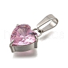 304 Stainless Steel Micro Pave Cubic Zirconia Pendants STAS-B086-13P-02-2