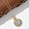 Brass Twelve Constellations Tarot Pendant Necklaces NJEW-Q006-01A-G-4