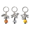 3Pcs Alloy & Wood Keychain KEYC-JKC01187-1