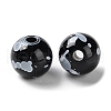 Printed Opaque Acrylic Round Beads ACRP-P001-01B-02-2