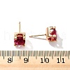 Square Brass Micro Pave Cubic Zirconin Stud Earrings EJEW-D318-03KCG-A-6