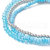 Glass & Brass Beads Multi-strand Bracelets BJEW-TA00638-4