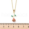 Brass Enamel Pendant Necklaces NJEW-S441-06G-5