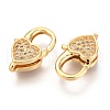 Brass Micro Pave Cubic Zirconia Lobster Claw Clasps ZIRC-O038-26G-2