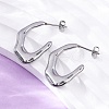 304 Stainless Steel Stud Earrings EJEW-B108-18P-3
