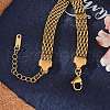 Ion Plating(IP) 304 Stainless Steel Mesh Chain Bracelet X-BJEW-G669-14G-3