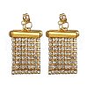Rhinestone Chains Tassel Earrings EJEW-JE05472-1