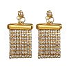 Rhinestone Chains Tassel Earrings EJEW-JE05472-1