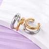 Two-layer C-Shaped 304 Stainless Steel Two Tone Cuff Earrings EJEW-A131-04B-GP-2