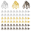 SUPERFINDINGS 60Pcs 3 Colors Flower Rack Plating Brass Filigree Bead Cap Bails KK-FH0006-86-1