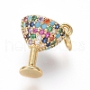 Brass Micro Pave Cubic Zirconia Charms ZIRC-I032-31G-2
