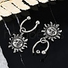 Sun 316 Surgical Stainless Steel Dangle Half Hoop Earrings for Women EJEW-G416-47AS-3