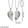 2Pcs Mother's Day Bees Heart Alloy Crystal Rhinestone Mother and Daughter Pendant Necklaces FS-WG6BE42-01-4