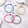 5Pcs Frosted Synthetic Round Moonstone Beads Stretch Bracelets for Men Women BJEW-JB11644-1