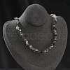 Natural Tourmalinated Quartz Chip Beaded Necklaces for Men Women NJEW-G159-01R-1