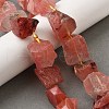 Raw Rough Cherry Quartz Glass Beads Strands G-Z087-B08-1