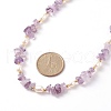 4Pcs 4 Style Natural Mixed Gemstone Chips & Pearl Beaded Necklaces Set for Women NJEW-JN04008-8