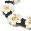 Bohemian Style Cotton Cord Knitted Daisy Cup Belt AJEW-G066-01B-3