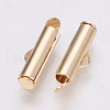 Brass Slide On End Clasp Tubes KK-Q747-11F-KC-2