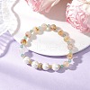 3Pcs Natural Green Aventurine & Citrine & Amethyst & White Jade Imitation Morganite Beaded Stretch Bracelets for Women BJEW-JB11932-4