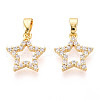 Brass Micro Pave Cubic Zirconia Charms KK-N257-62G-1