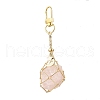 Brass Macrame Pouch Empty Stone Holder Pendant Decoration HJEW-JM03304-03-3