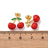 Brass Enamel Stud Earrings EJEW-D322-06G-03-5