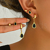 3Pairs Stainless Steel Teardrop & Round Earring Sets NV3821-4