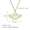 Stainless Steel Hollow Beetle Head Pendant Necklaces DN8143-1-2