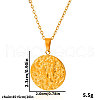 Stainless Steel Textured Disc Pendant Necklaces for Women SG4453-2-3