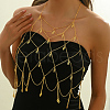 Elegant Iron Geometric Mesh Leaf Tassel Chest Body Chains for Daily Party SC9528-1