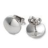 Non-Tarnish 304 Stainless Steel Flat Round Ear Studs for Women EJEW-P234-08P-2
