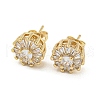 Brass Micro Pave Cubic Zirconia Ear Studs EJEW-P261-18G-1