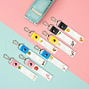 PU Leather & Cotton Name Marker Keychain AJEW-WH0514-022-4