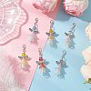Angel Glass Beaded & Acrylic Pendants Decorations HJEW-JM03400-1