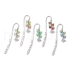 5Pcs 5 Colors Alloy Hook Bookmarks AJEW-JK00356-2