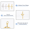 16Pcs 4 Styles Rack Plating Brass & Cubic Zirconia Pendants KK-HS0001-13-4